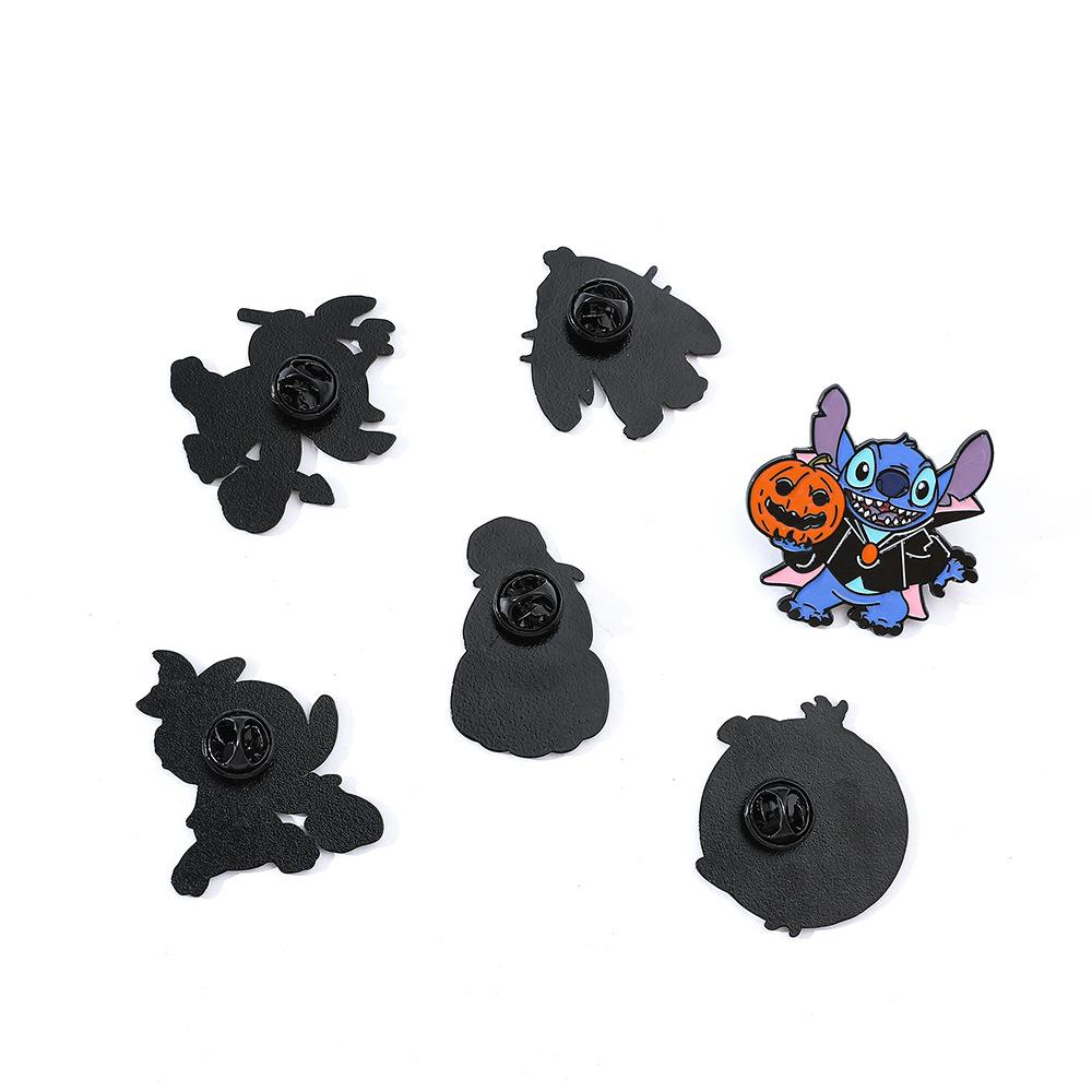 Cute Creative Personality Halloween Look Stitch Brooch Star Baby Character Metal Badge Accessories
