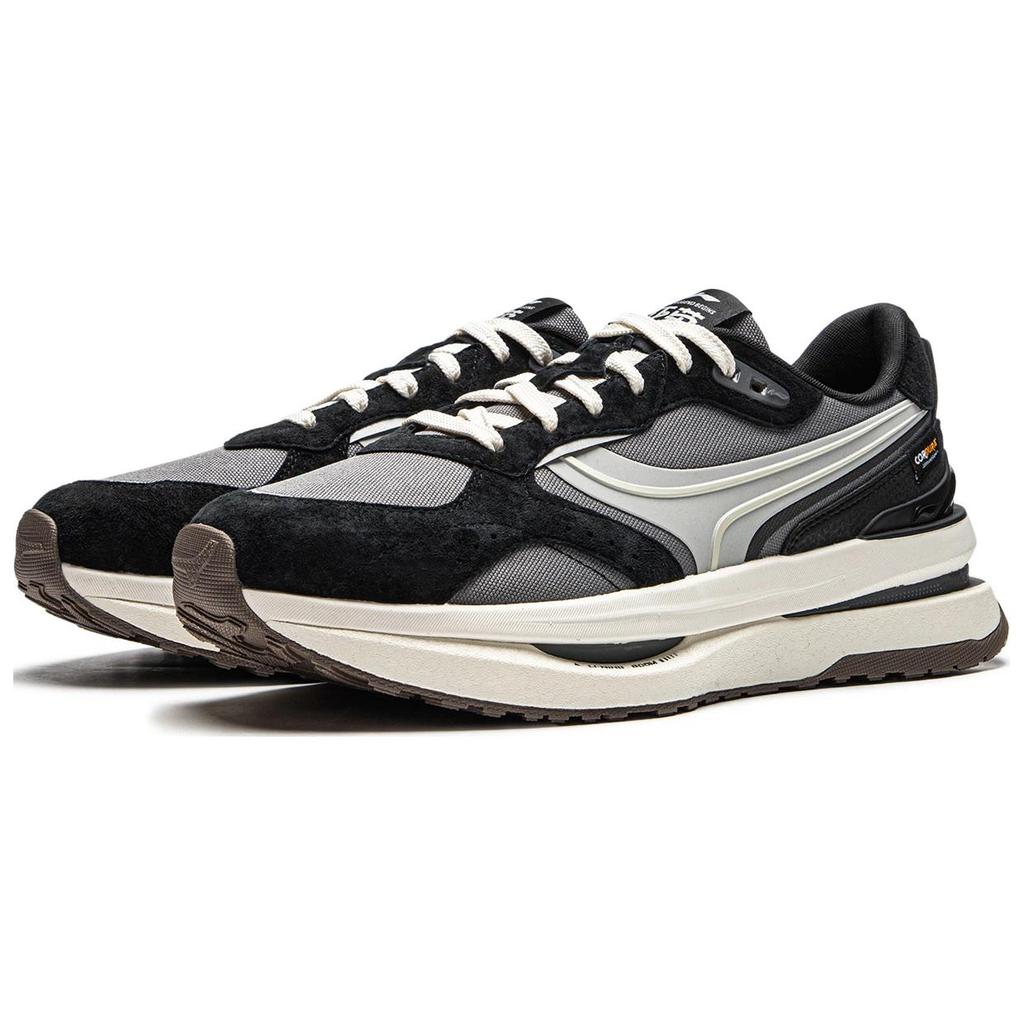 New LiNing Zhengrong Cushioning Anti Slip And Wear Resistant Balance Rebound Low Top Casual Shoes Unisex Black Gray AGCU165-1