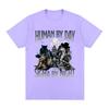Human By Day Sigma By Night Funny Wolf Graphic T Shirt Men Women Casual Cotton Short Sleeve Oversized T-shirts Streetwear Unisex