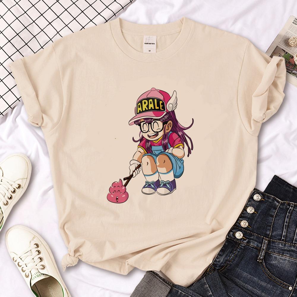 Arale T- shirt Women Designer Japanese Women Tee Girl Designer Harajuku Round Neck Short Sleeved Clothing