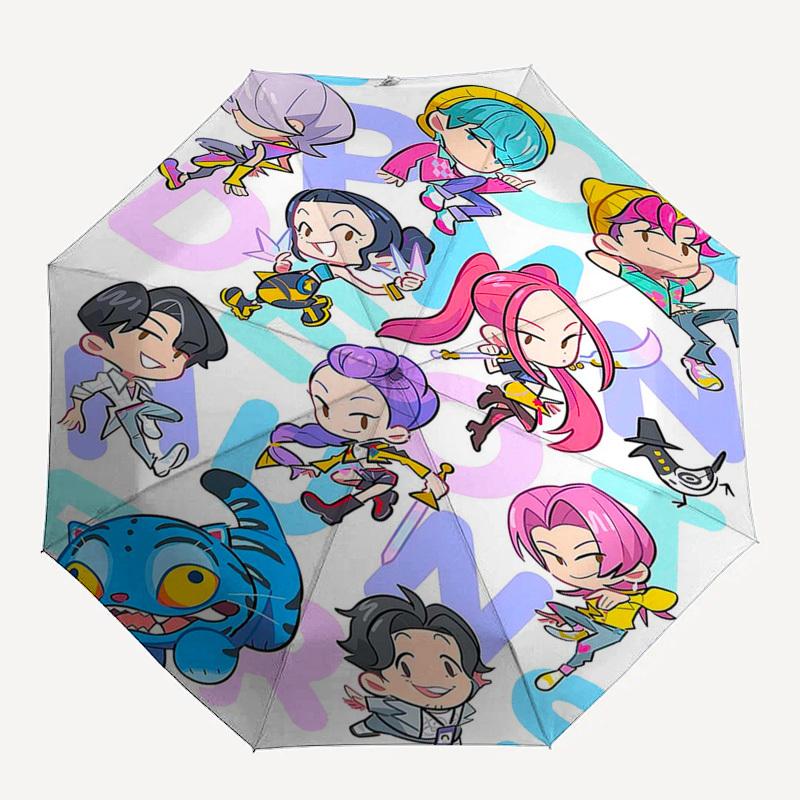 1pc Rainbow Rowell's 'Deltarune' Characters Outdoor Umbrella - Automatic Opening/Closing, Portable 3-Fold Design with 8-Bone Iron Frame - Perfect Gift