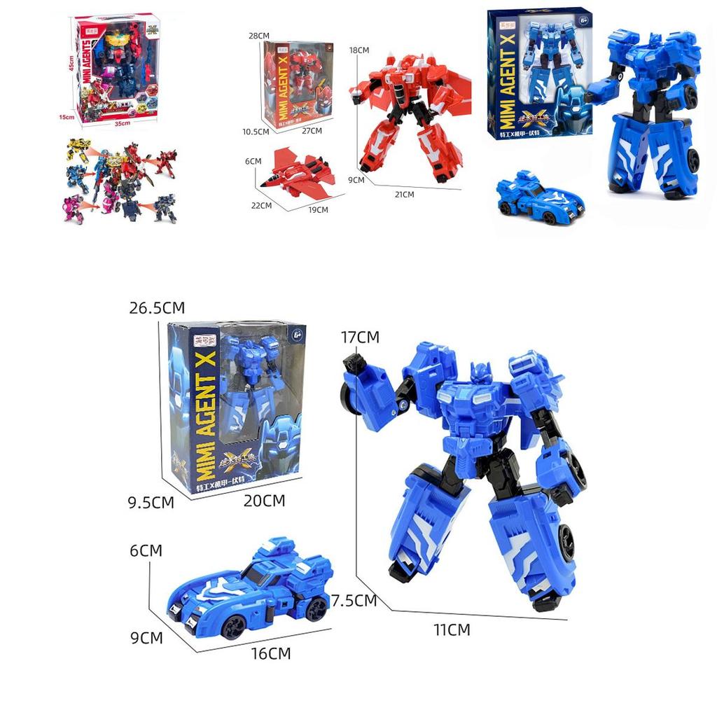 Miniforce X Lucybot Colorful 4 In 1 Transformer Car Robot Toy For Kids