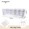 RuHan Transparent Rectangular 5-Compartment Food Storage Container