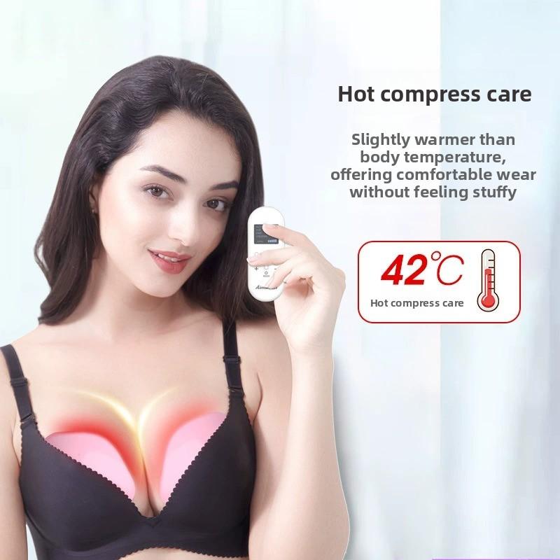 Masajeador de pecho eléctrico con calor de grafeno y microcorriente para realce y cuidado
