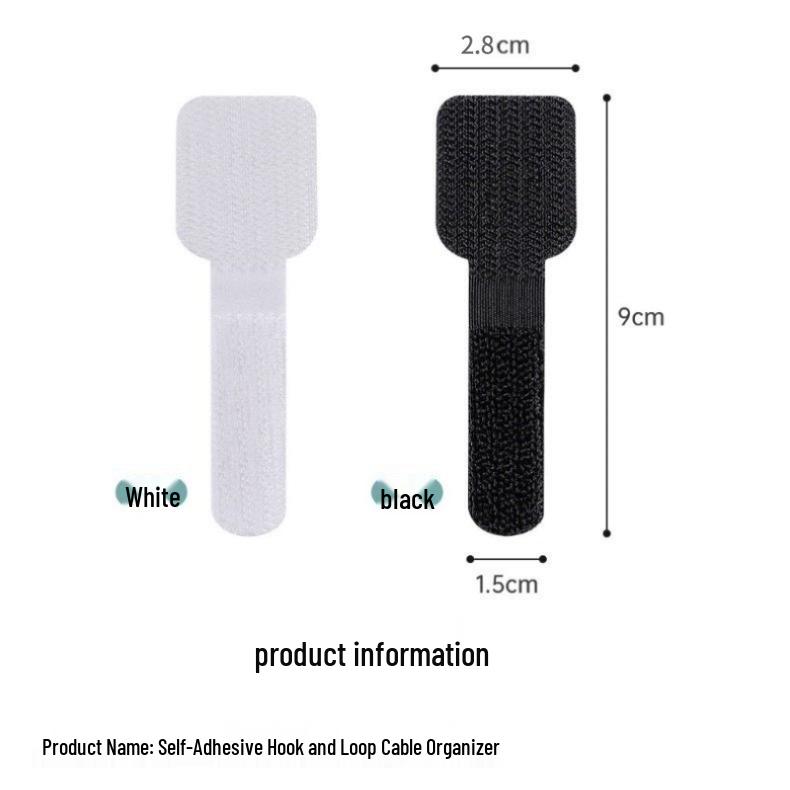 Self-Adhesive Hook & Loop Cable Ties for Cord Management
