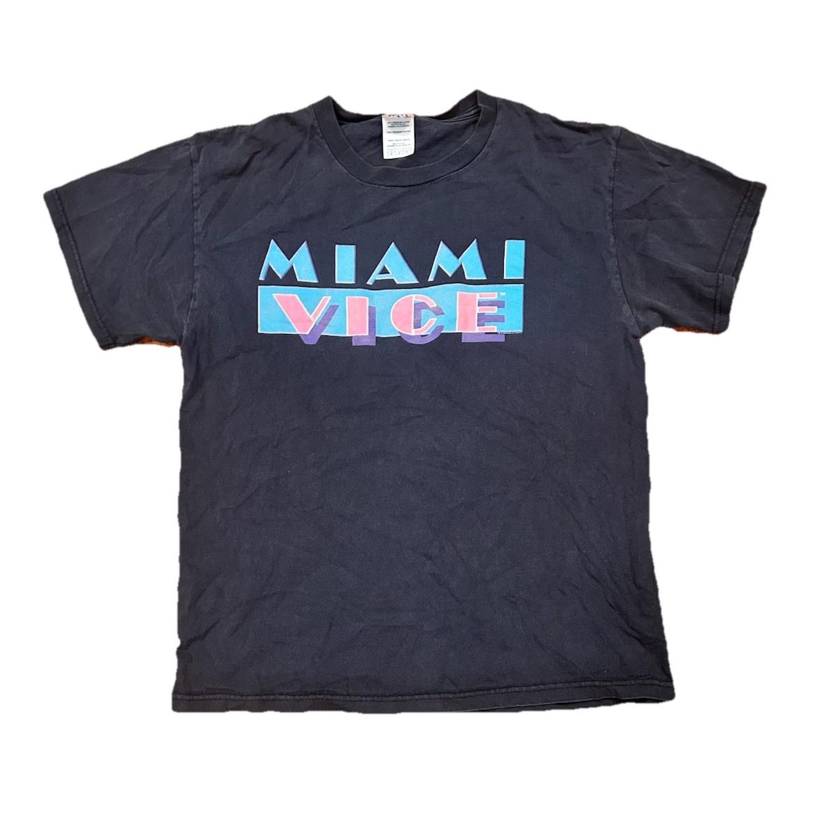Miami Vice Shirt Men’s Medium Black Delta Pro Weight Retro 80s TV Show Graphic Unisex T-Shirt M