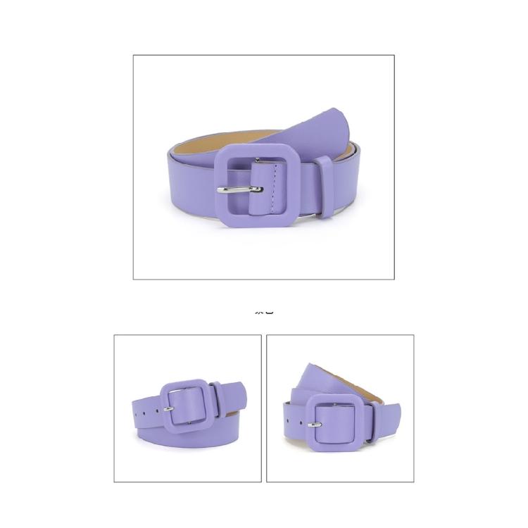 Trendy Square Clasp Belt for Women Durable PU Leather Strap Adjustable Fit Casual Formal Wear