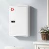 Wall Mount Medicine Cabinet, Bathroom Cabinet with Combination Lock, Door and Storage Shelves, White