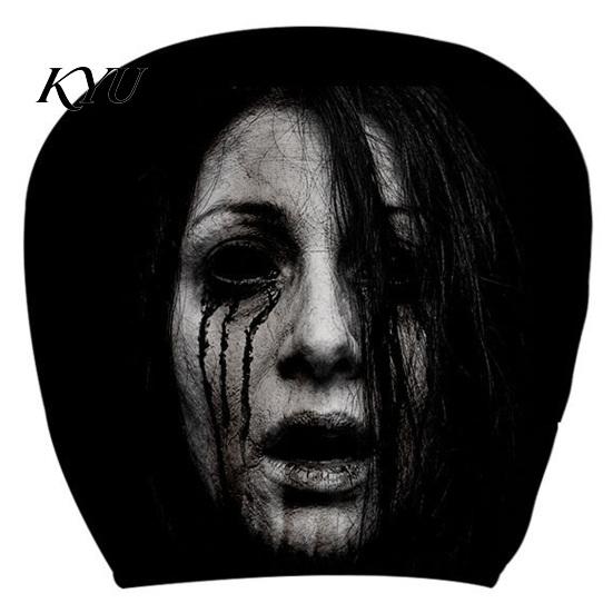 Quick Change Car Interior Styling Funny Headrest Covers, Ghost Skull Print Washable Seat Case Protector, Universal Breathable Auto Accessories