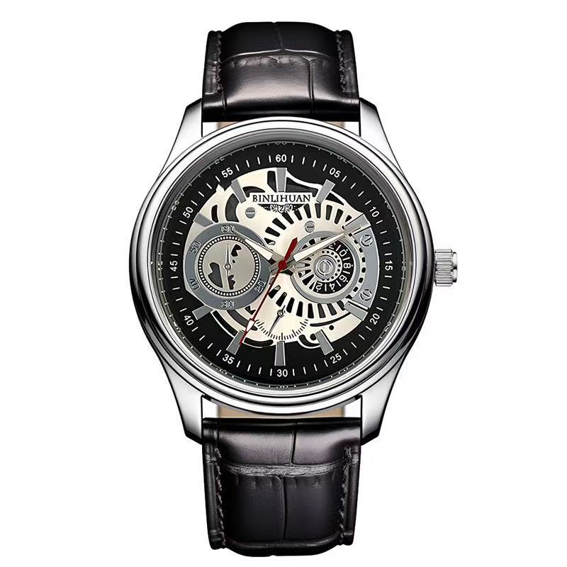 Men's Classic Leather Watch Minimalist Quartz Wristwatch