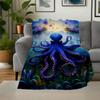 "Oceanic Majesty: The Enchanting Octopus Wall Art"Blanket Flannel Throw Blanket for Sofa, Bed, Travel, Camping, Office, Couch, Chair, And Be