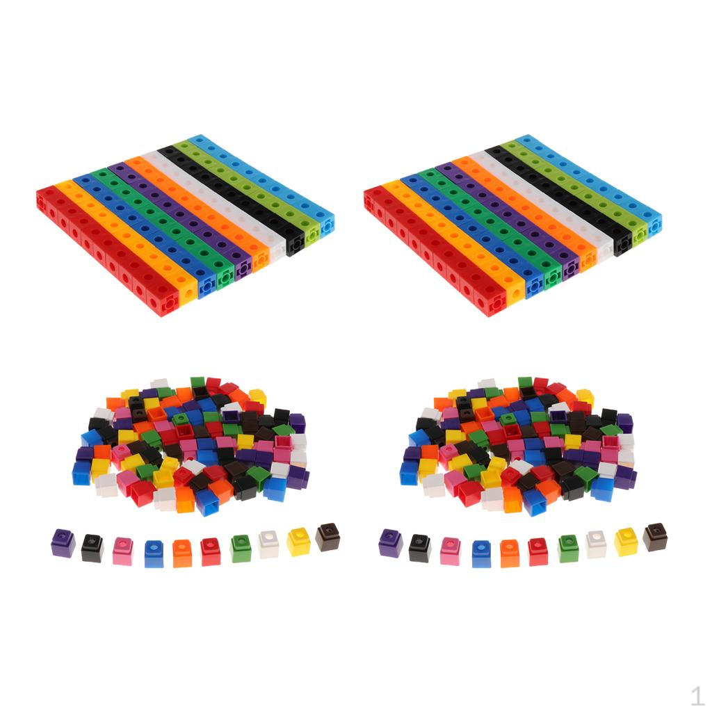 400 Cubes Maths Snap Blocks Multicolored