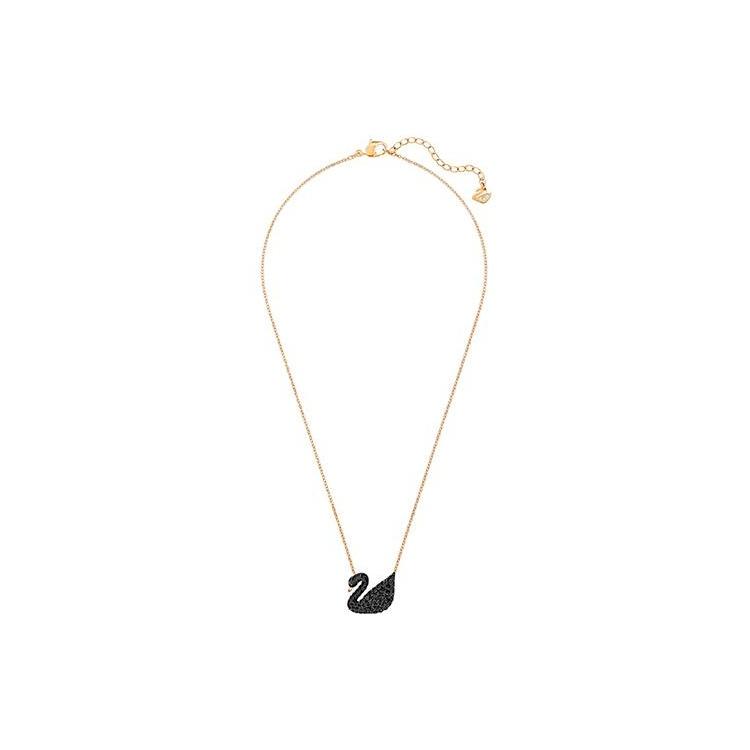 Swarovski Black Swan Large Crystal Rose Gold Plated Imitation Crystal Necklace Women Necklace 5204134