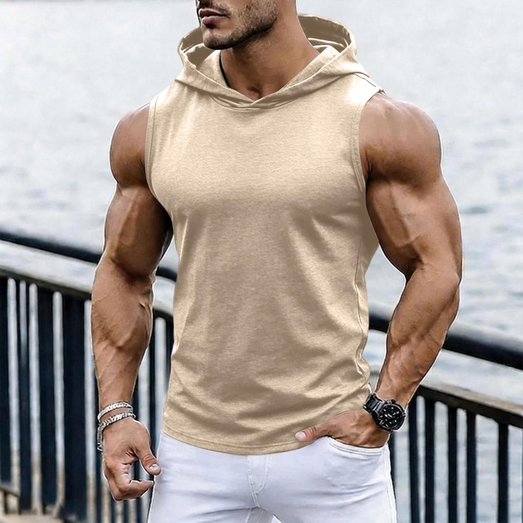 Men's Casual Fashion Sleeveless Hooded Tops | Lightweight Summer Hooded Tank Tops