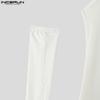 INCERUN Autumn Men Stand Neck Oversleeve High Splits Tunic Tops Pullovers