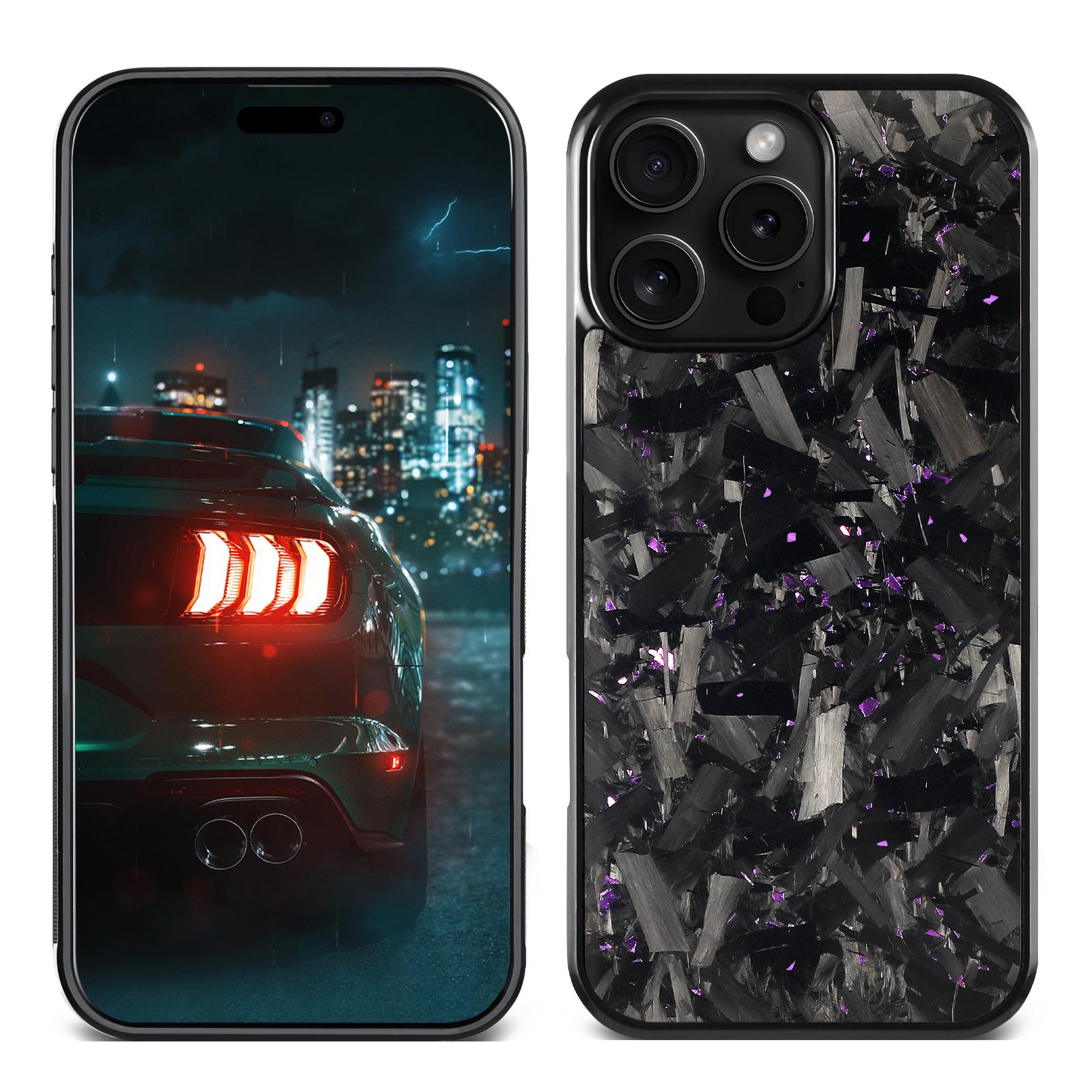 

For iPhone 16 Pro Magnetic Case Large Texture Aramid Fiber+TPU Phone Cover Purple