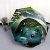 Bulbasaur pattern, automatic folding umbrella, portable and foldable design, 8 ribs, a Christmas or birthday gift.