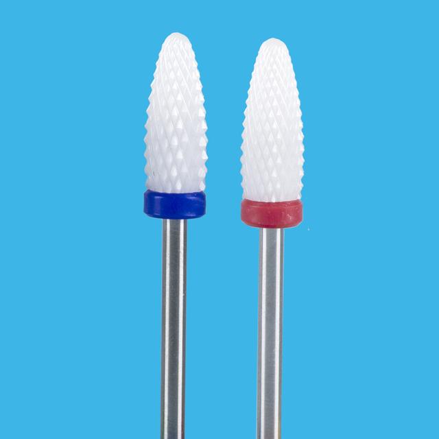 2 PCS Ceramic Milling Cutter For Manicure Machine Set Nail Drill Bits Corundum Mill Cutters Nails Pedicure Bit Sanding Cap