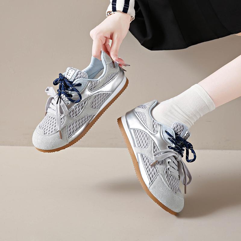 Fashion CRLAYDK Cloud Sneakers for Women Lace Up Trendy Gum Sole Shoes Mesh Walking Casual Tennis Ladies Anti Slip Comfortable Trainers
