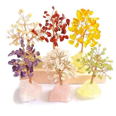Ornamento Colorato Albero della Vita in Cristallo a Sette Toni per Ricchezza e Armonia