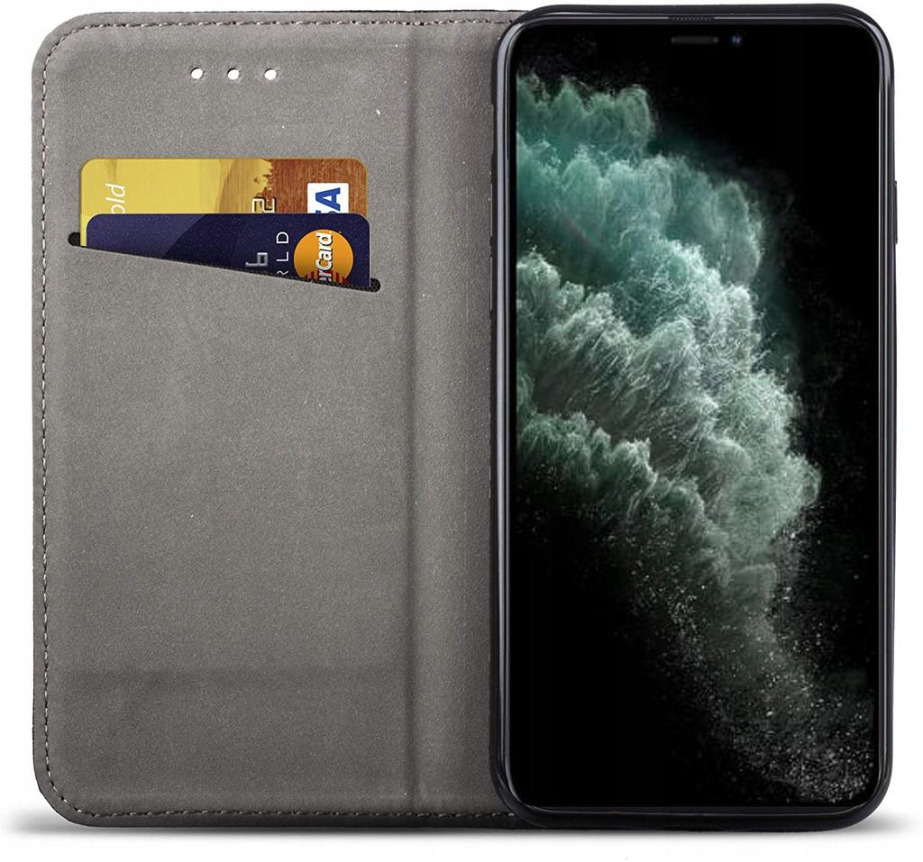 CASE for IPHONE APPLE 11 Pro SMART BOOK MAGNET CASE BLACK + GLASS