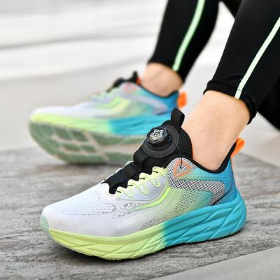 Summer Sports Shoes New Rotating Button Ultra-light Shock-absorbing Running Shoes Large Size Couple Casual Shoes