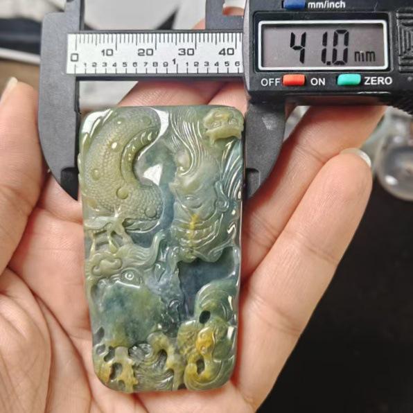 Fairly Mounted Natural Jade Pendant Carving for Men and Women
