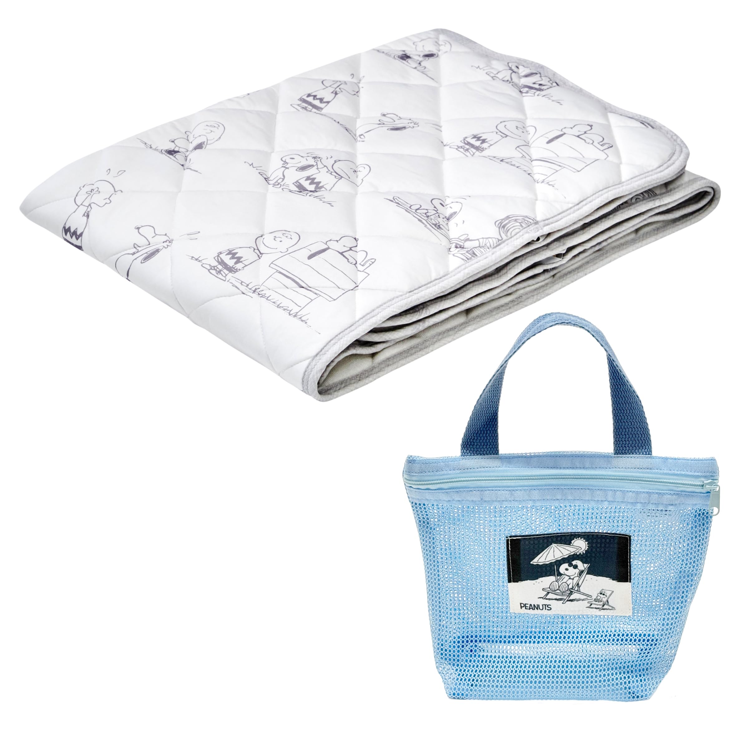 

Nishikawa Snoopy Reversible Cooling Mattress Cute for Simple Cool Includes Original Mesh Pad, Single, Washable, Adults, Design, Material, Gray,