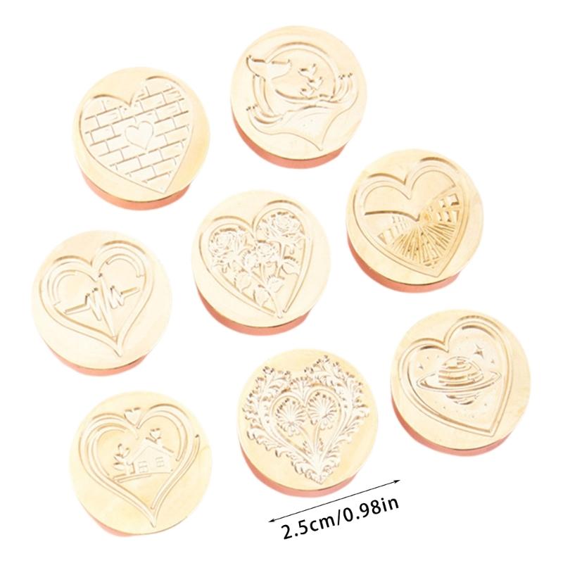 2Pcs Love Heart Seal Stamp, Wedding Themed Seal Stamp Head for Seal Invitations, Valentines Card, Package Embellishment