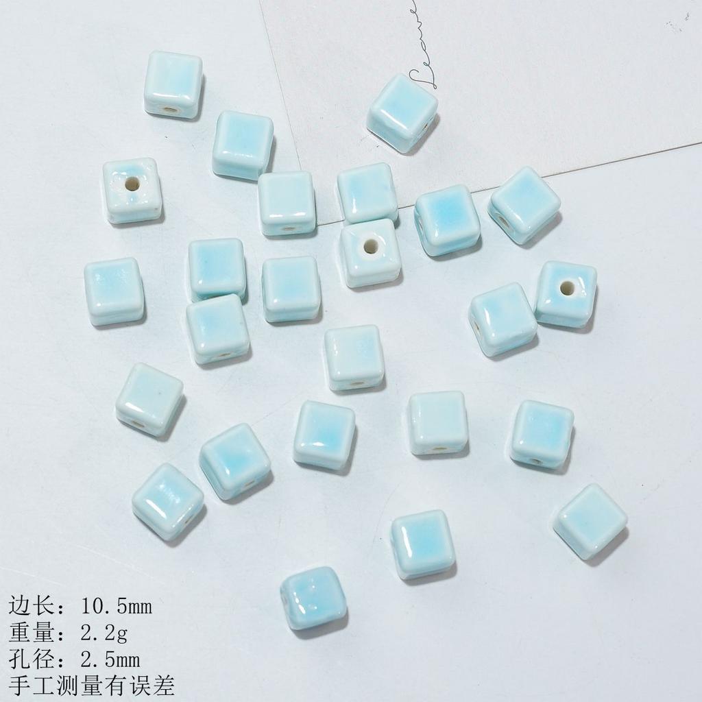 10Mm large square loose bead accessories ceramic necklace bracelet beaded material handmade creative DIY
