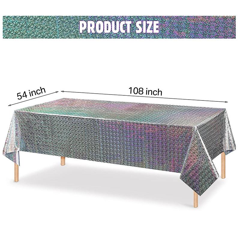Laser Regenbogen Aluminiumfolie Tischdecke Roségold Einweg-Tischdecke Geburtstagsparty Hochzeit Abschlussfeier Dekorationen