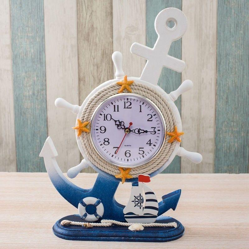 Advanced Clock Ocean Style Silent Desktop Clock Ornament Living Room Desktop Placement Clock