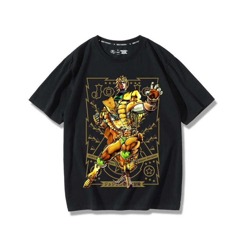 

JoJo s Bizarre Adventure аниме печать личности летняя мужская футболка из 100% хлопка для улицы, повседневная, удобная, трендовая, уличная одежда S