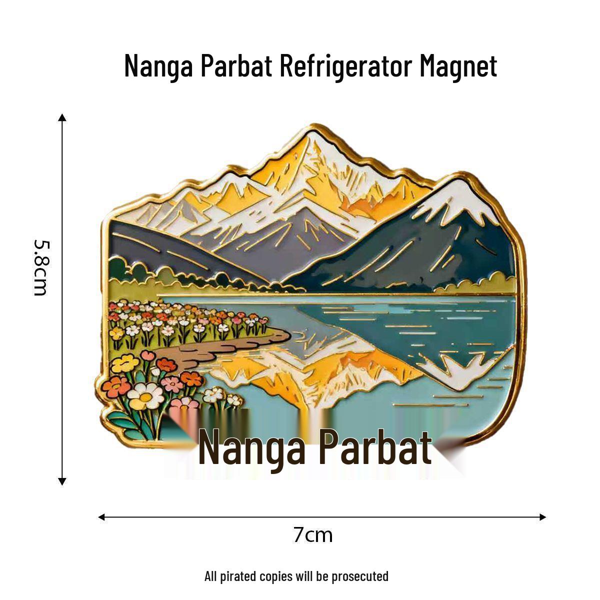 Nanga Parbat Scenic Acrylic Refrigerator Magnet - Cultural Souvenir