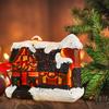 Christmas Village Scene for Home Desktop Ornaments Resin House Snowy Winter Town With LED Light Figurines for Christmas