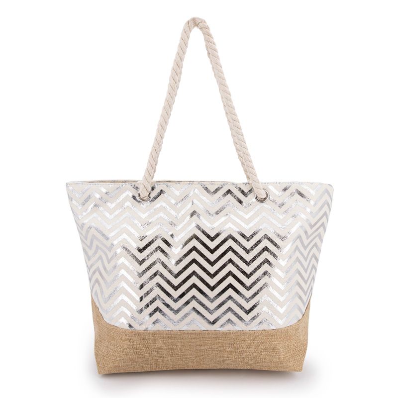 Sac de plage à motif géométrique satiné GERARD PASQUIER