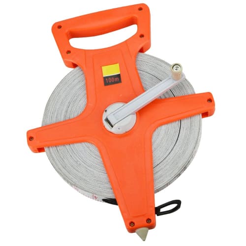 Manual Tape Measure, Land Surveying Tape Measure, 100m, Distance Measurement, Line Drawing, Court Creation, Construction, Double-Sided