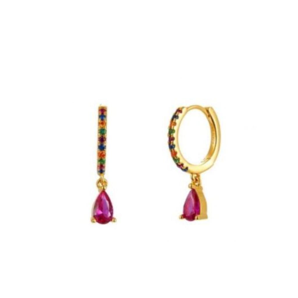 2 Stück Edelstahl Zirkonia Kleine Creolen Ohrringe für Damen Wassertropfen Anhänger Knorpel Ohrring Hochzeit Piercing Schmuck