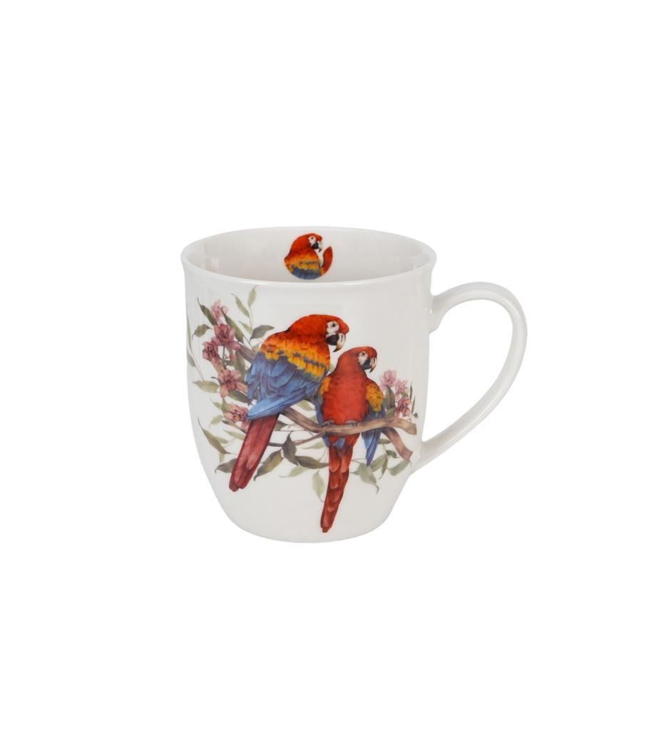 Porcelain Mug 650 Scarlet Macaw Parrot - Bird World / Animals