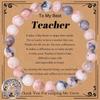 Teacher's Day Gift: 8mm Pink Zebra Stone Bracelet with Tree of Life Pendant