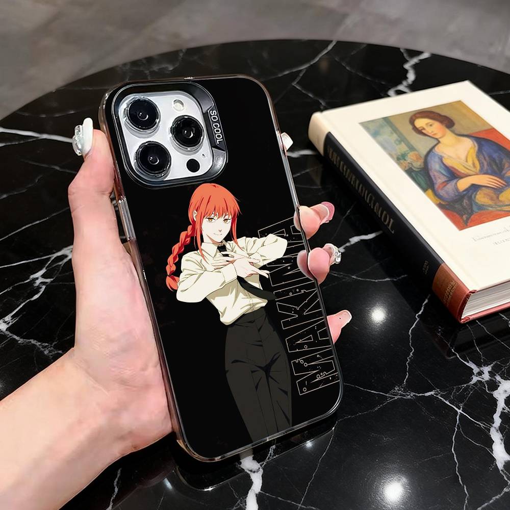 

C-Chain-saw Man M-Makima-CMM Phone Case For iPhone 17,16,15,14,13,12,11 Plus,Pro Max,XS,Colorful Silver Black Cover iPhone17PRO