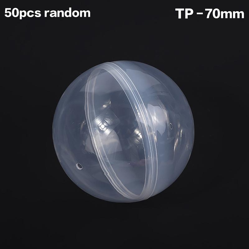 50Pcs 60-75Mm Tiny Empty Plastic Balls Capsule Toys Surprise Ball Container Prop Paintball Diy Making Things Models