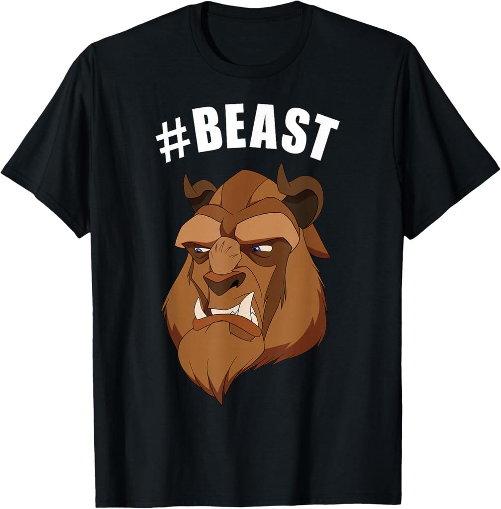 Mode Casual Disney Belle en het Beest Hashtag Beest Portret T-shirt S-4XL Zomer