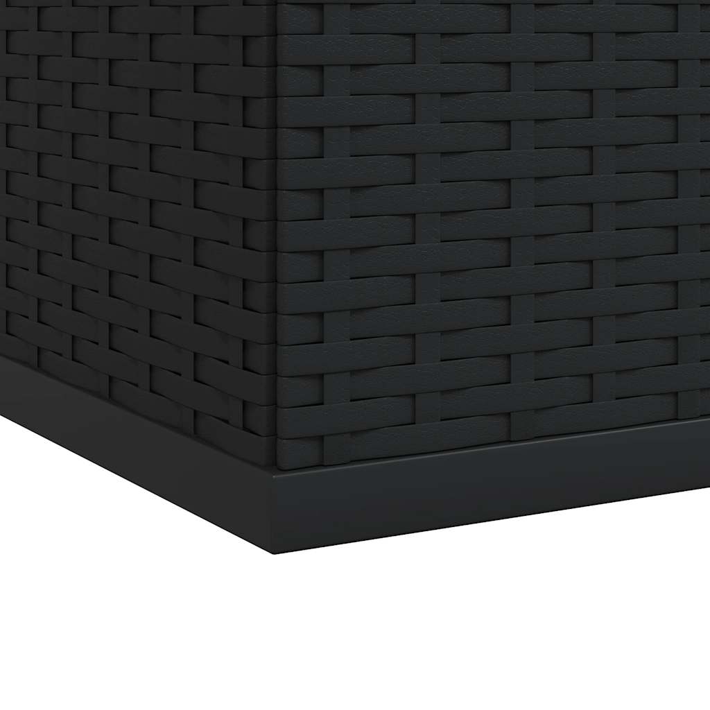 Garden Cushion Box PE Rattan 100 x 97.5 x 104 cm Black