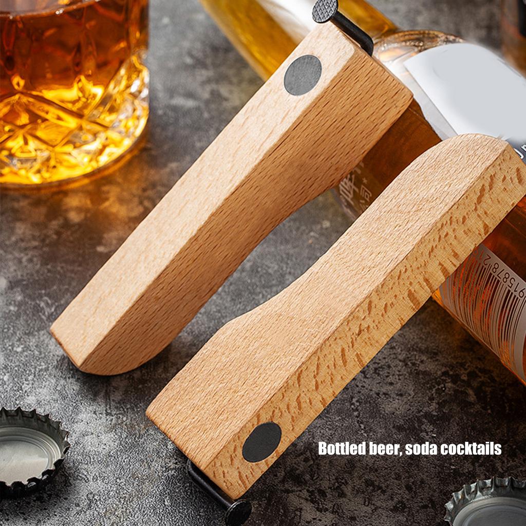 Pack Of 5 Solid Wood Nail Beer Bottle Openers with Ergonomic Handle Drink Lid Remover for Home Use Kitchen Accessories