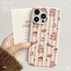 Cute Bear Soft Shell Suitable for IPhone16 Leather Pattern Mobile Phone Case Apple 15 Protective Case 14 13 Full Cover Shell