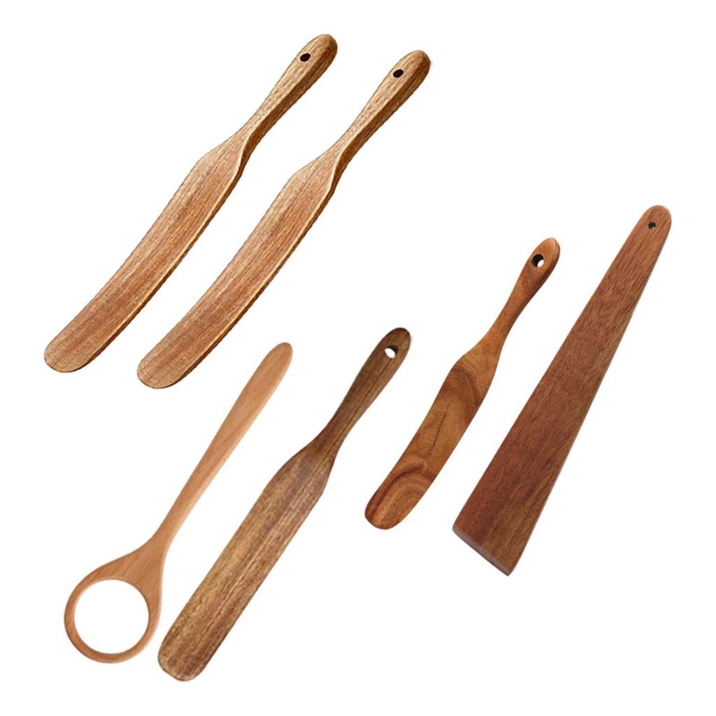 Sourdough Bread Mixing Spurtle Flat Wooden Turner for Turning Serving Mixing