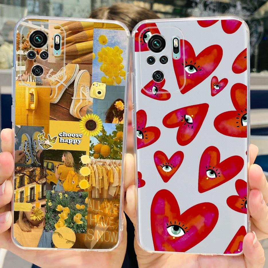 For Xiaomi Redmi Note 10 4G Case Note 10S Cute Painted Cover Soft Slim Phone Case For Xiaomi Redmi Note 10 Pro Max Note10 S Bags