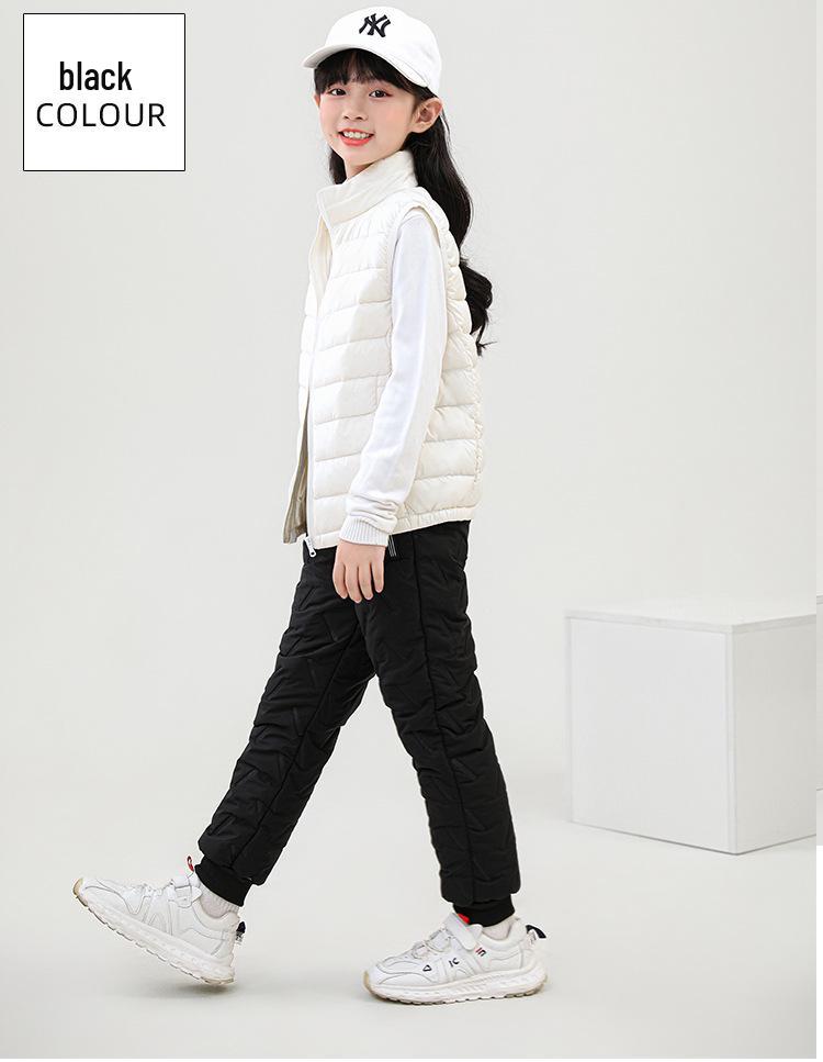 Children's Fleece-Lined Cotton Pants for Boys and Girls - Warm Winter Lambswool Outerwear