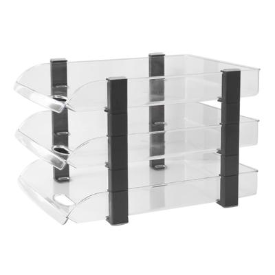 Schreibtischablage Briefablage Mehrschichtig Klassifiziertes Dokumentenregal Acryl Büro Aufbewahrungsregal Transparent 3